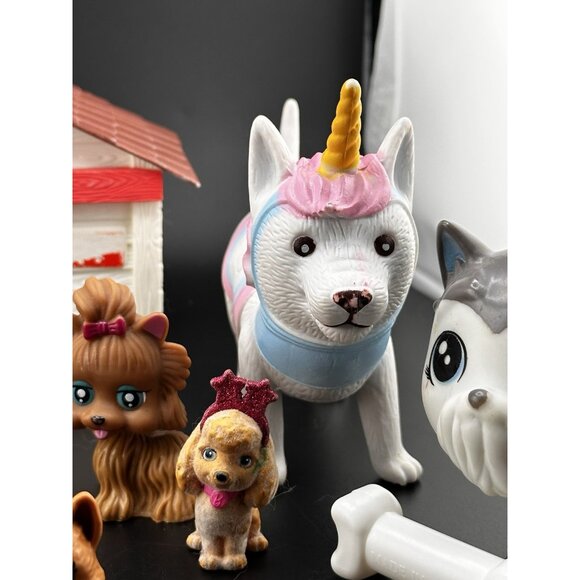Vtg Modern Puppy In My Pocket Barbie Lot Of Dogs Dog Toys Figures Carrier - Picture 4 of 14